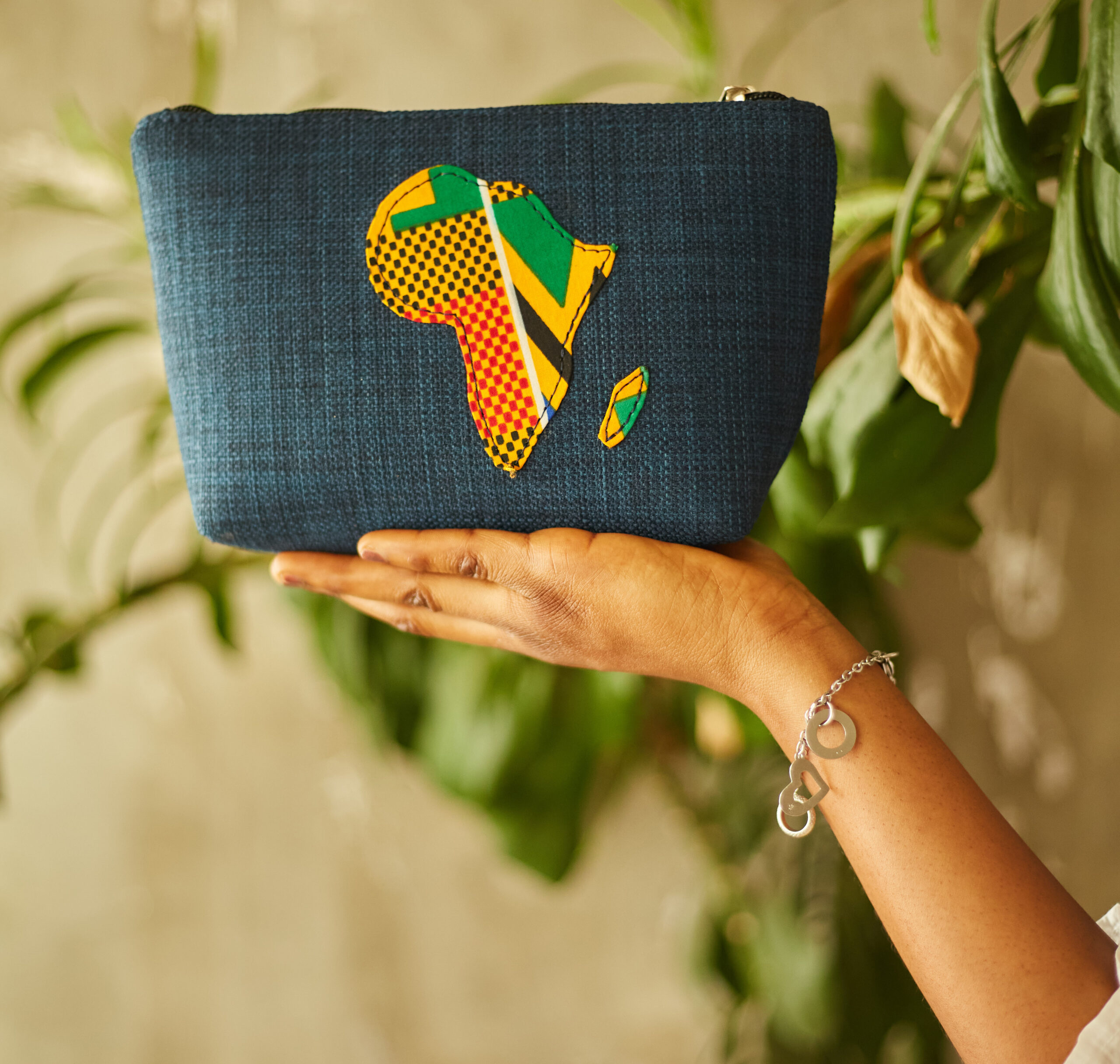Blue African Map Purse