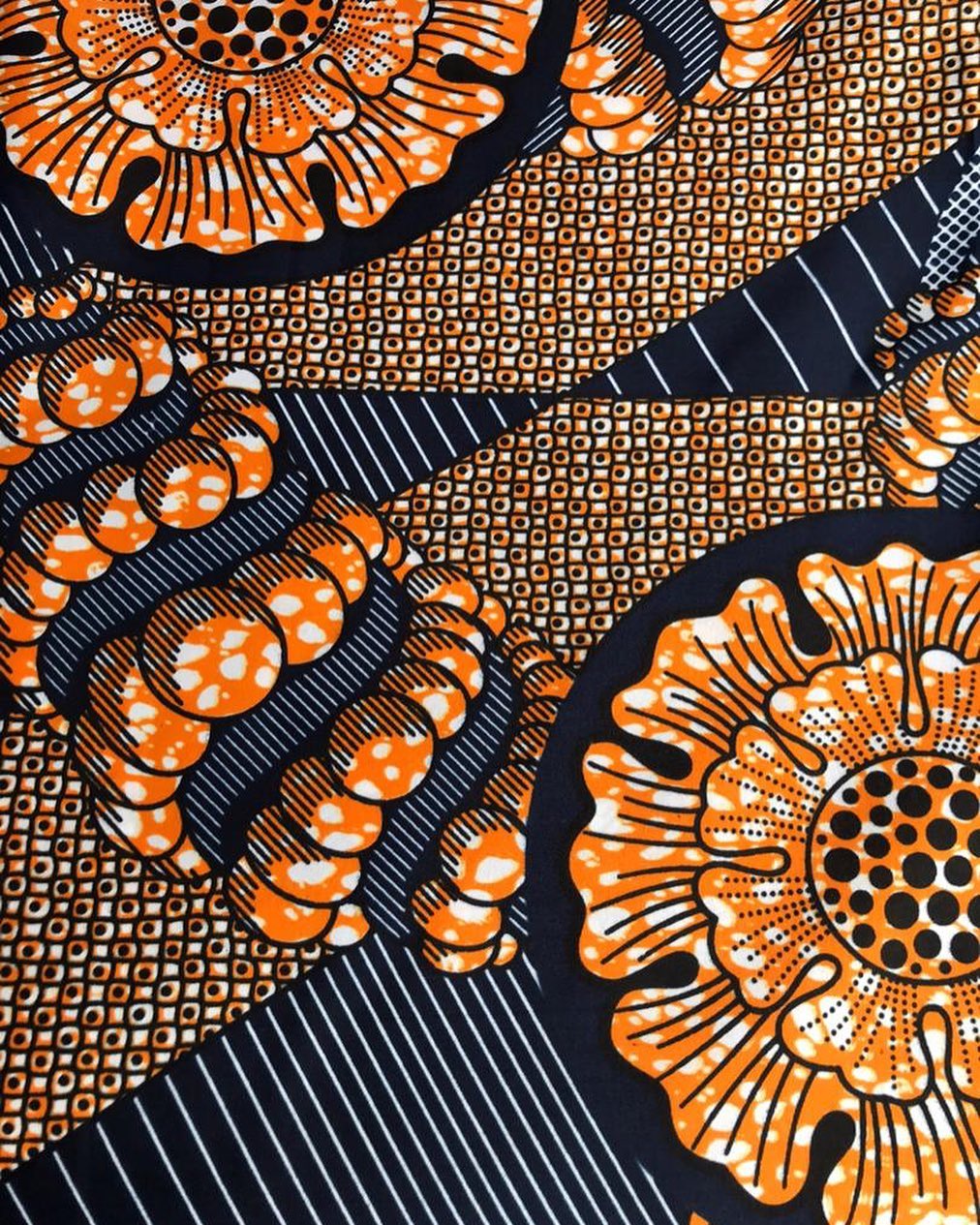 6 Yards multicolour ankara (orange, brown and white)