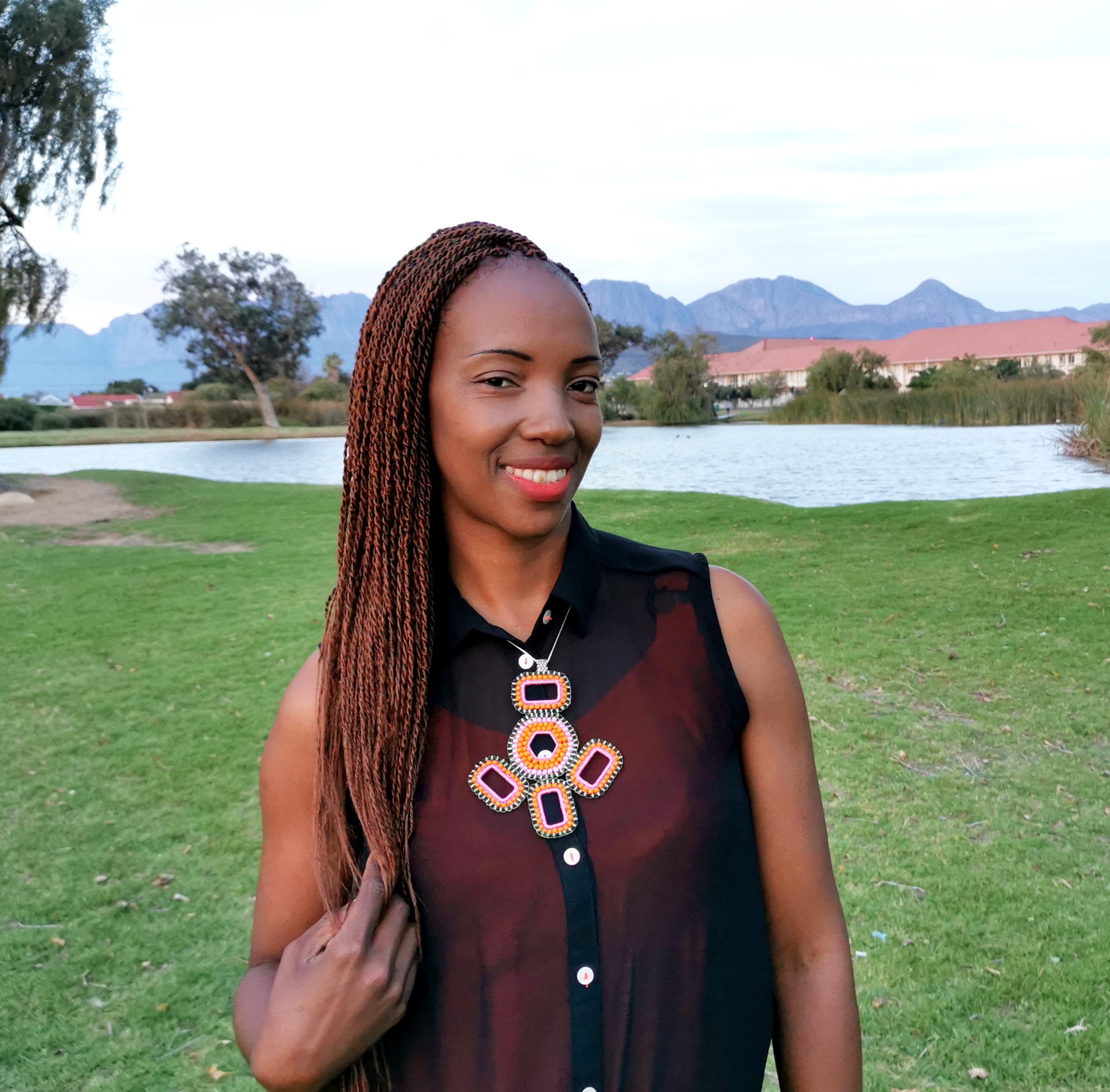 ​Beaded Statement Necklace with Sterling silver chain