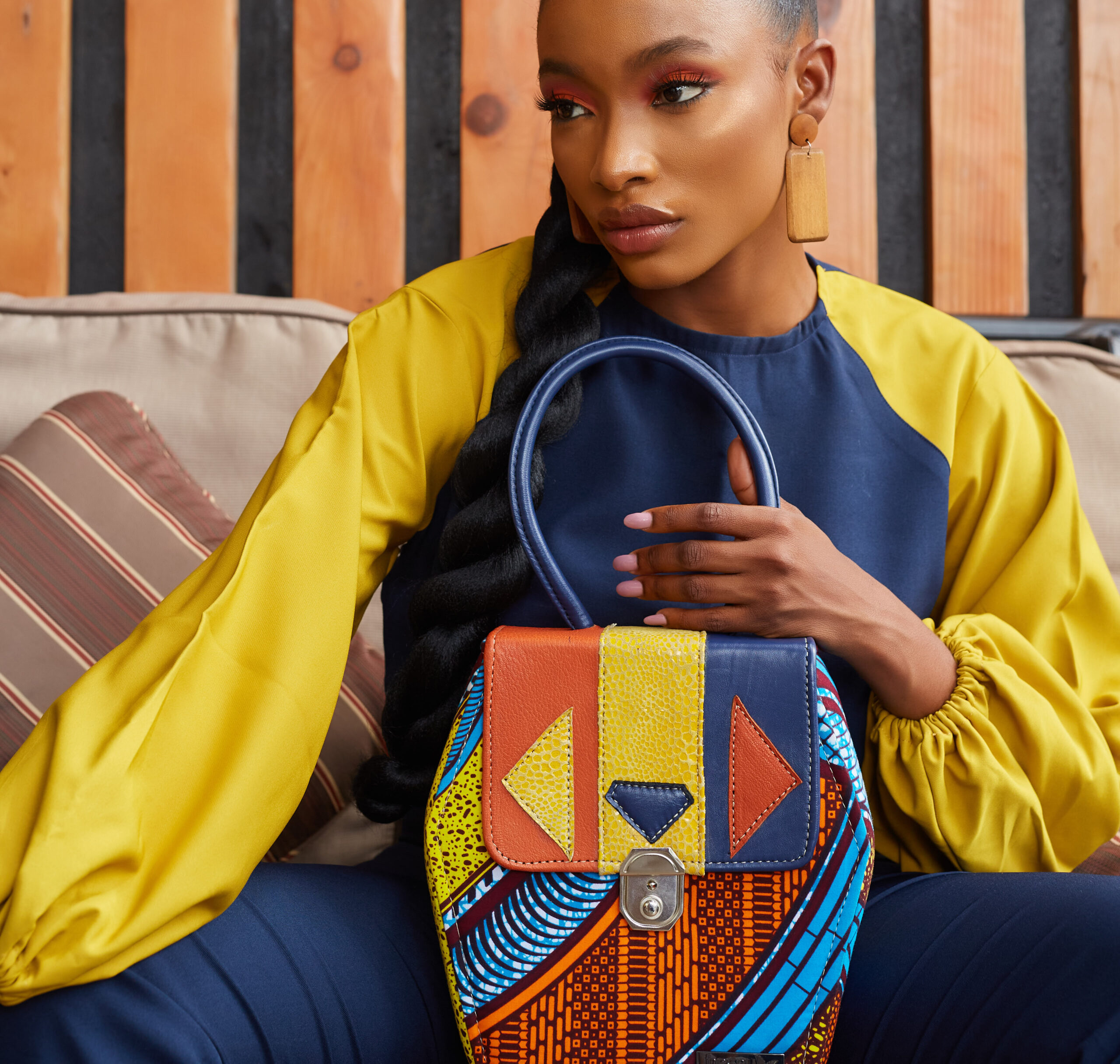 Colour Block Hexagon Bag