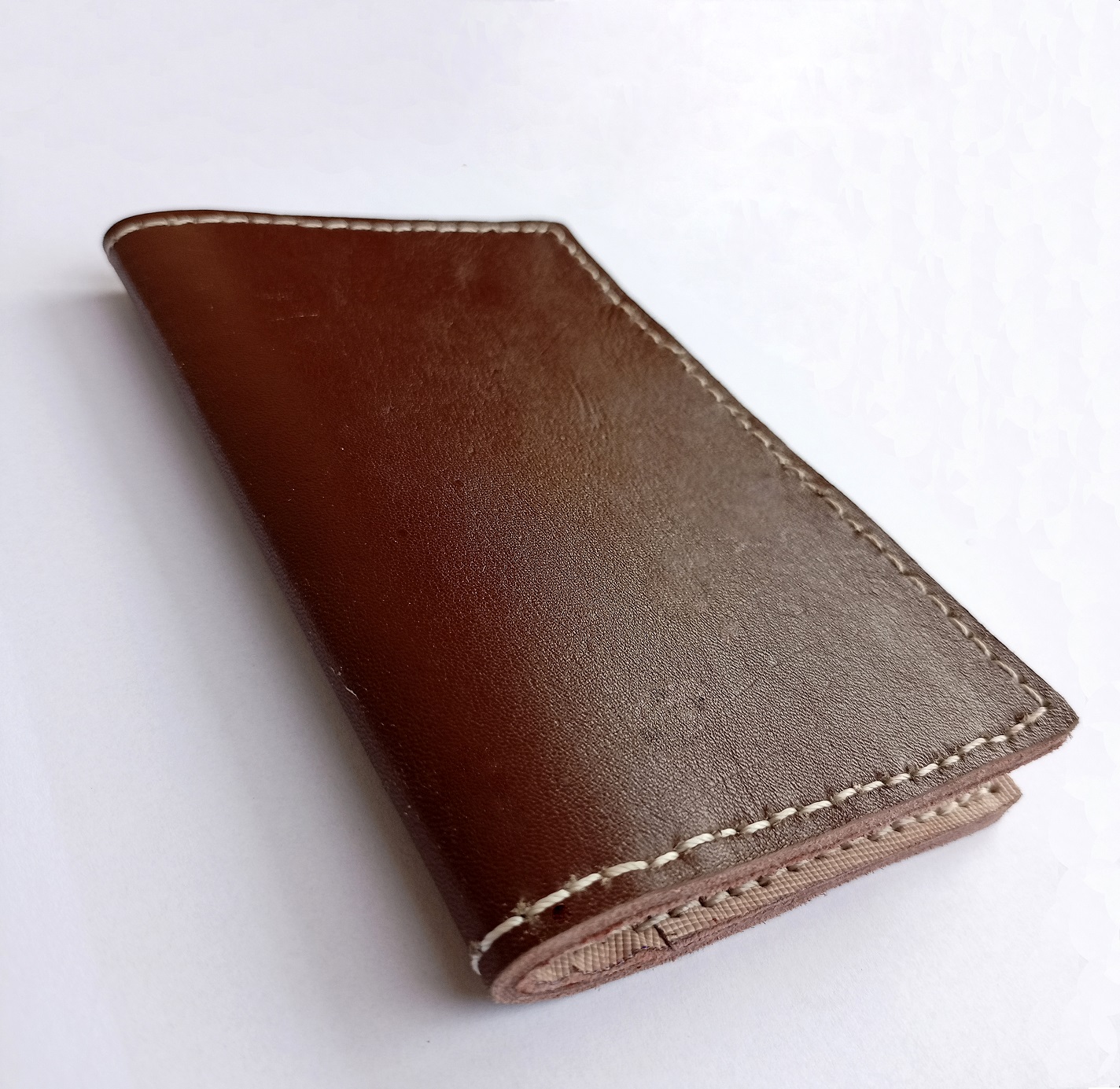 Dark Brown International Passport Leather Wallet (Hand Crafted)