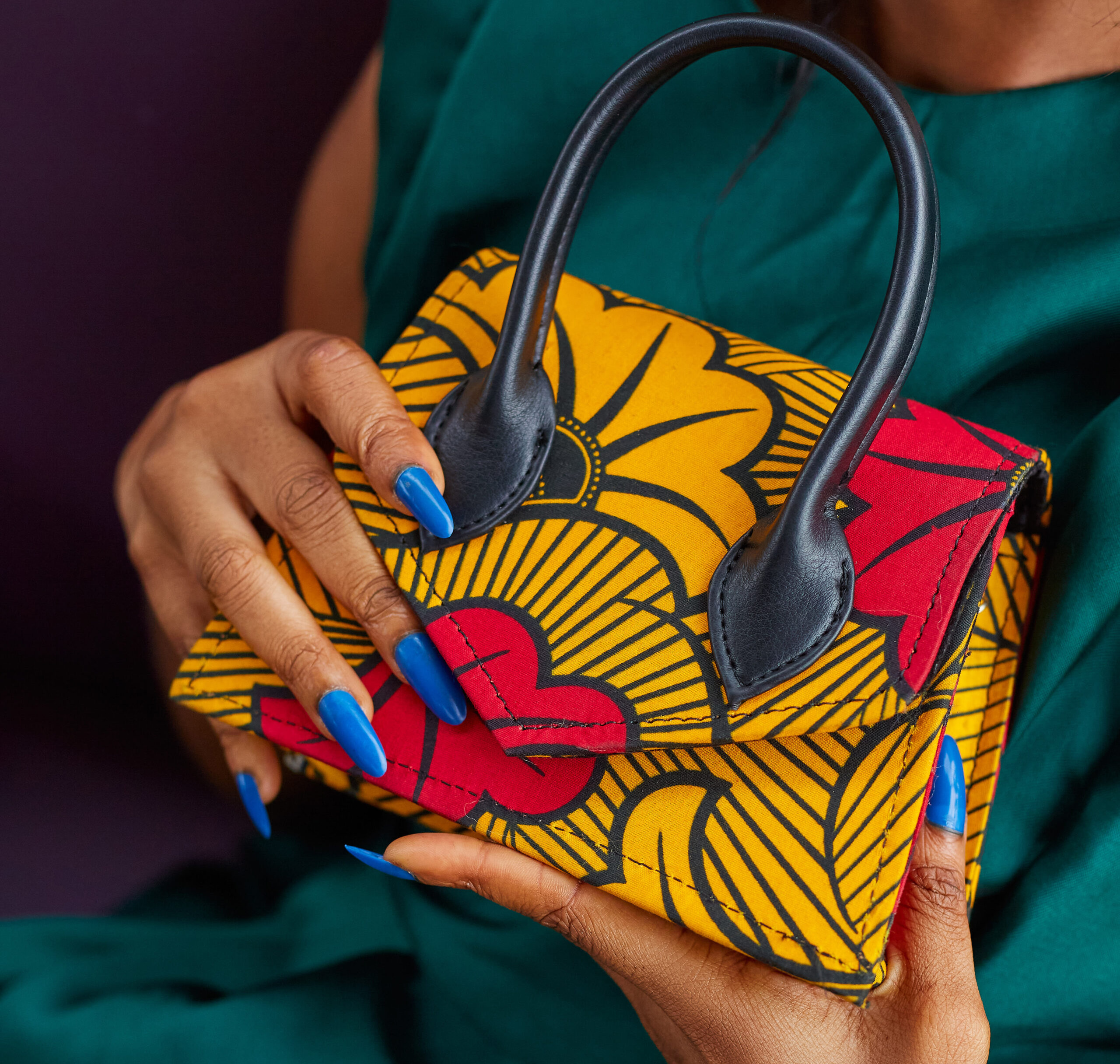 Red and Yellow Petal Midi Rhoda Bag